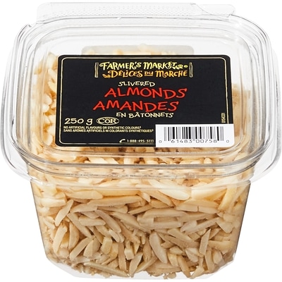 Farmer's Market Slivered Almonds 250 g, $3.20/100g