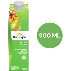 SunRype Jus Pêche poire 900 ml, 0,28 $/100ml