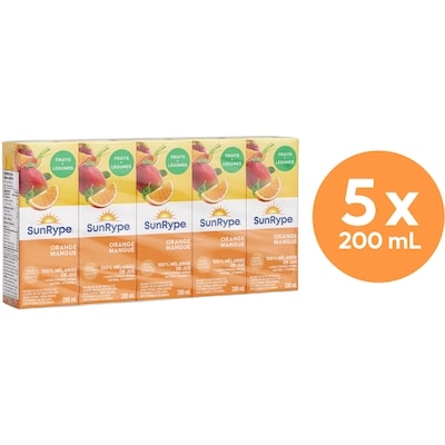 SunRype Boîtes de jus Orange et mangue Fruit Plus Légumes 5x200.0 ml, 0,28 $/100ml