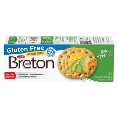 Dare Breton Gluten Free Garden Vegetable Crackers 135 g, $2.59/100g