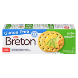 Dare Breton Crackers, Garden Vegetable, Gluten Free 135 g, $1.85/100g