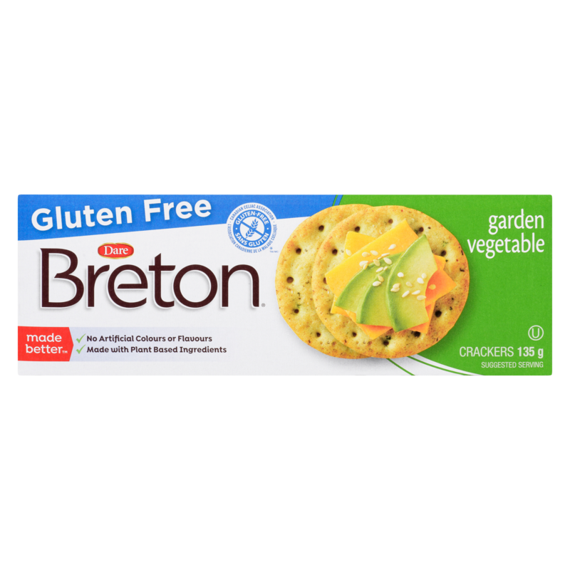 Breton Crackers, Garden Vegetable, Gluten Free