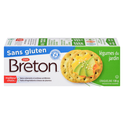 Dare Craquelins Breton, légumes du jardin, sans gluten 135 g, 1,85 $/100g