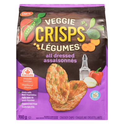 Dare Veggie Crisps Cracker Chips All Dressed 100 g, $3.50/100g