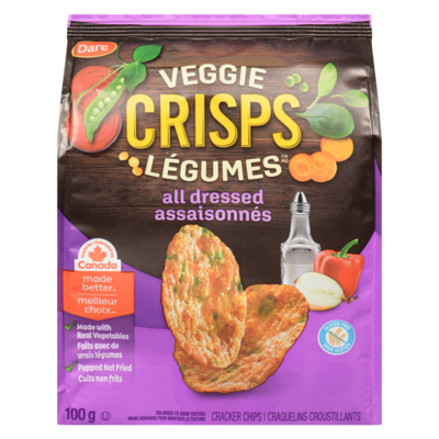 Dare Crisps légumes craquelins croustillants assaisonnés 100 g, 4,49 $/100g