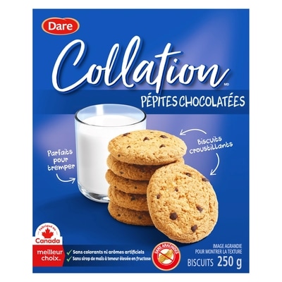 Dare Biscuits Collation Pépites chocolatées 250 g, 0,68 $/100g