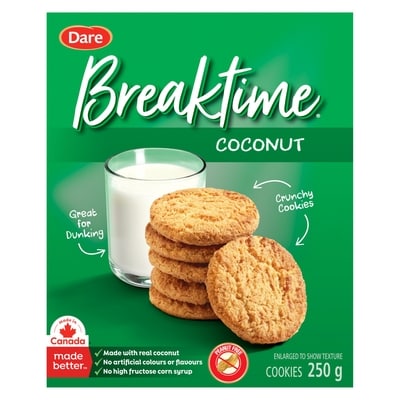 Dare Breaktime Coconut Cookies 250 g, $0.68/100g