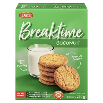 Dare Breaktime Coconut Cookies 250 g, $0.68/100g