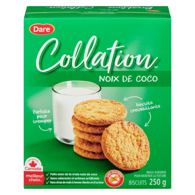 Dare Biscuits Collation Noix de coco 250 g, 0,68 $/100g