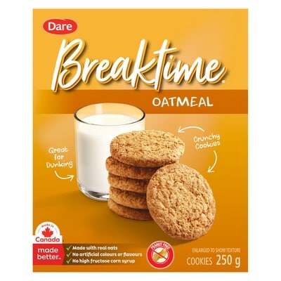 Dare Breaktime Oatmeal Cookies 250 g, $0.68/100g