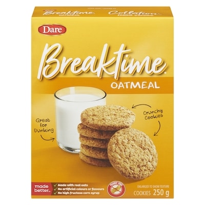 Dare Breaktime Oatmeal Cookies 250 g, $0.68/100g
