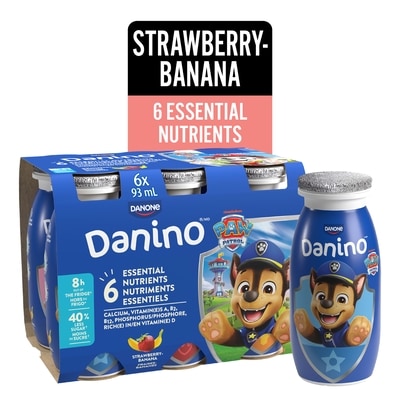 Danone Kids Yogurt Drink, Strawberry-Banana, Paw Patrol 6x93.0 ml, $0.80/100ml