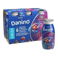 Danone Kids Yogurt Drink, Strawberry, Super Mario - 6x93.0 ml