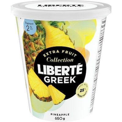 Liberte Greek 2% Extra Fruit Pineapple, High Protein 650 g, $1.00/100g
