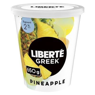 Liberte Greek 2% Extra Fruit Pineapple, High Protein 650 g, $1.23/100g