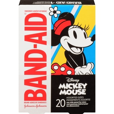 Band-Aid Brand Adhesive Bandages Featuring Disney Mickey Characters, 100% Waterproof Bandages for Minor Cuts & Scrapes for Kids & Toddlers, All One Size 20 ea, $0.30/1ea