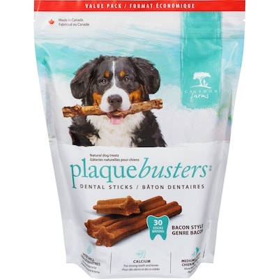 Caledon Farms Plaque Busters Natural Dog Treats Bacon Style Value Pack 696 g, $2.87/100g