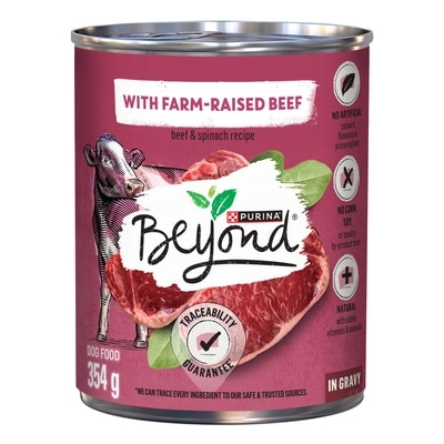 Purina Beyond In Gravy Wet Dog Food Farm-Raised Beef & Spinach Recipe 354 g, $0.99/100g
