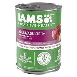 Iams Nourriture humide pour chiens adultes PROACTIVE HEALTH avec bœuf et riz, hachis classique 369 g, 0,67 $/100g