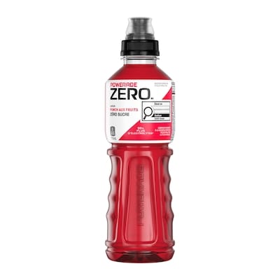 Powerade Sports Drink ZERO SUCRE Saveur de Punch aux fruits Bouteille 710 ml, 0,38 $/100ml