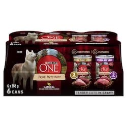 Purina ONE True Instinct Wet Dog Food Tender Cuts in Gravy Variety Pack 6 Count 2.208 kg, $0.86/100g