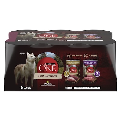 Purina ONE True Instinct Tender Cuts in Gravy Variety Pack, Wet Dog Food 2.208 kg, $0.63/100g