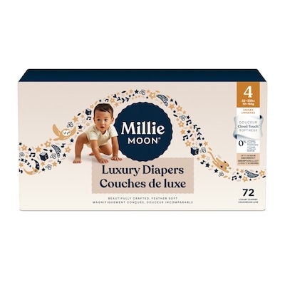 Millie Moon Luxury Diapers - Size 4, 72 Count 72x1.0 ea, $0.47/1ea