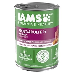 Iams Proactive Health Adult Wet Dog Food, Beef, Rice, Carrots & Green Beans, Chunks in Gravy 369 g, $0.67/100g