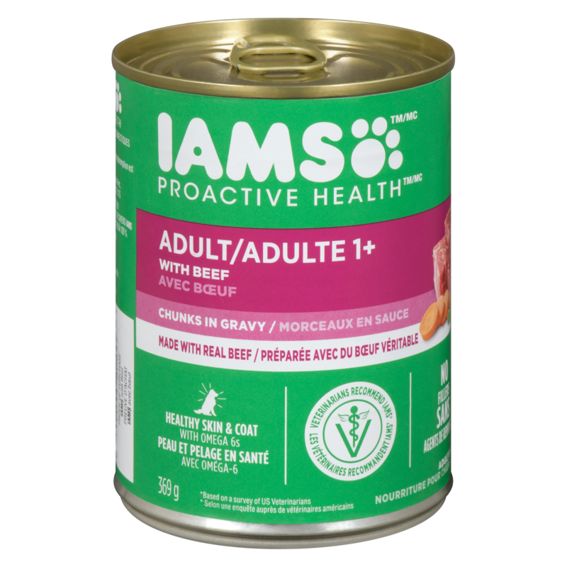 Proactive Health Adult Wet Dog Food, Beef, Rice, Carrots & Green Beans, Chunks in Gravy