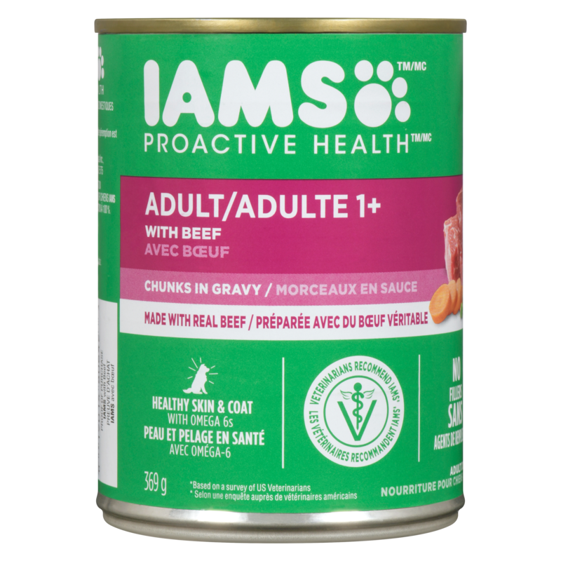 Proactive Health Adult Wet Dog Food, Beef, Rice, Carrots & Green Beans, Chunks in Gravy