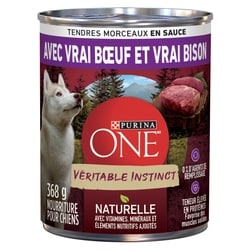 Purina ONE nourriture humide pour chiens tendres morceaux de bœuf et de bison en sauce 368 g, 0,81 $/100g