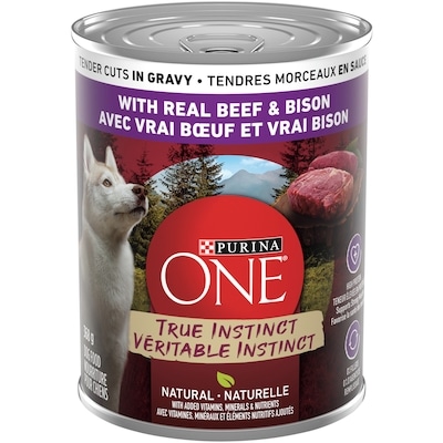 Purina ONE Véritable Instinct avec Vrai Bœuf et Vrai Bison, Nourriture Humide pour Chiens 368 g 368 g, 0,81 $/100g