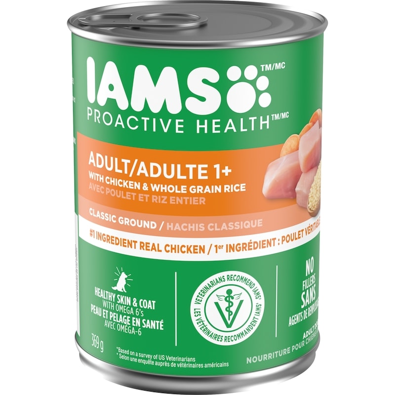 Proactive Health Adult Wet Dog Food, Chicken & Whole Grain Rice, Classic Ground