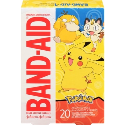 Band-Aid Pansements adhésifs Pokémon pansement cutané auto-adhésif pour le soin des plaies, deux tailles différentes 20 ea, 0,30 $/1ch