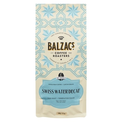 Balzac’s Café en grains entiers torréfaction corsée swp décaféiné foncé audacieux 340 g, 5,29 $/100g