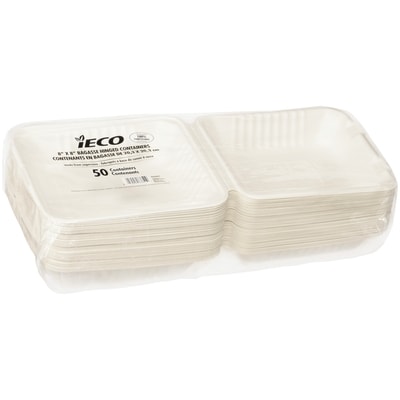 iECO Contenant referrmable en bagasse  50 ea, 0,32 $/1ch