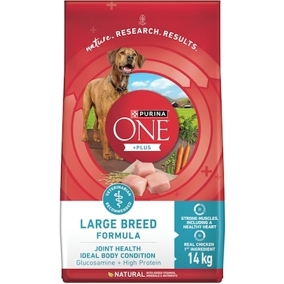 Purina ONE +Plus Large Breed Formula Chicken, Dry Dog Food 14 kg, $0.40/100g