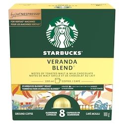 Starbucks VERANDA BLEND pour NESPRESSO VERTUO, café 100 g, 12,99 $/100g