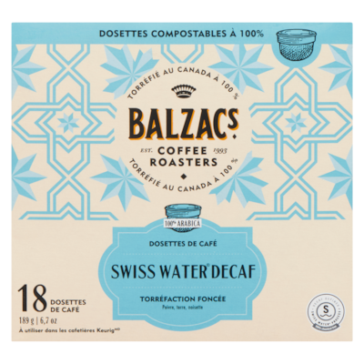 Swiss water dosettes de café déca torréfaction corsée foncé, audacieux