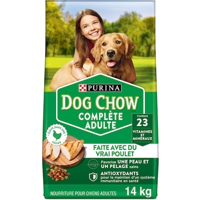 Purina Dog Chow Complète Adulte avec du Vrai Poulet, Nourriture Sèche pour Chiens 14 kg 14 kg, 0,28 $/100g