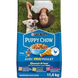 Purina Puppy Chow Complète avec du Vrai Poulet, Nourriture Sèche pour Chiots 11,4 kg 11.4 kg, 0,34 $/100g