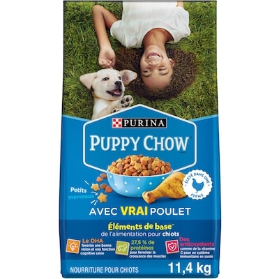 Purina Puppy Chow Complète avec du Vrai Poulet, Nourriture Sèche pour Chiots 11,4 kg 11.4 kg, 0,34 $/100g