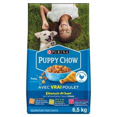 Purina Puppy Chow Complète avec du Vrai Poulet, Nourriture Sèche pour Chiots 6,5 kg 6.5 kg, 0,35 $/100g
