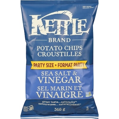 Kettle Brand Croustilles sel marin et vinaigre format party 368 g, 1,90 $/100g