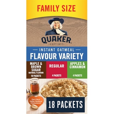 Quaker Instant Oatmeal Flavour Variety Family Size 694 g, $1.22/100g