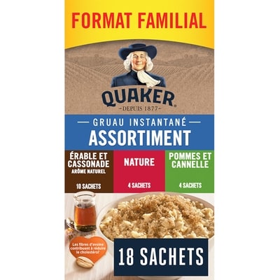 Quaker Gruau instantané assortiment format familial 694 g, 1,22 $/100g