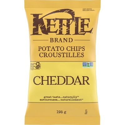 Kettle Potato Chips, Cheddar Kettle Chips 198 g, $1.77/100g