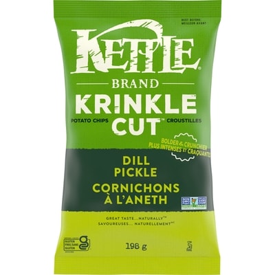 Kettle Brand Krinkle cut croustilles cornichons à l'aneth 198 g, 1,77 $/100g