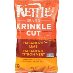 Kettle Krinkle Cut Potato Chips Habanero Lime 198 g, $2.02/100g