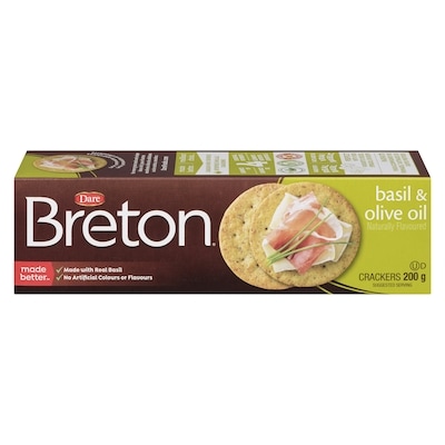 Dare Breton Basil and Olive Oil Crackers 200 g, $2.15/100g